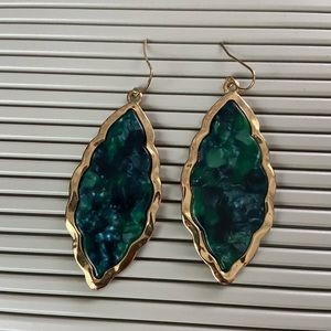 Beautiful Gold and Emerald Green Earrings
